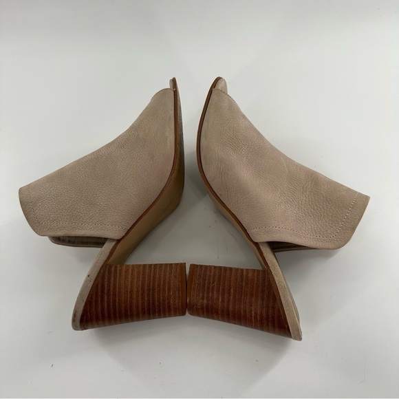 Sbicch womens ankle booties size 9 beige nubuck leather slip on mules - Picture 6 of 12